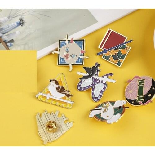 Anime Demon Slayer Alloy Color Dripping Brooch Metal Pin Kamado Tanjirou Nezuko Tomioka Giyuu Kochou Shinobu Badge Gift Souvenir