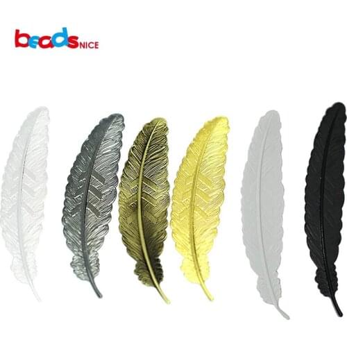 Beadsnice brass jewelry finding leaf bookmark gift114x23mm beautiful bookmark for books diy metal bookmark designs ID 8025