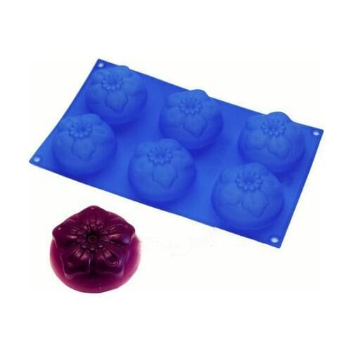 Flower Soap Cake Chocolate Jelly Muffin Cupcake Baking Tray Silicone Mold