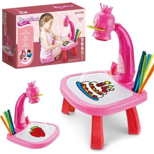 Child Intelligent Projection Painting Machine Enlightened Early Education Learning Board Drawing Art Table Toys Xmas Kids Gifts
