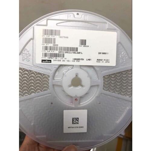 GRM31B5C2J102JW01L SMD MLCC 1206 1000pF(102) ±5% 630V Ceramic Capacitor GRM31BR72E153KW01L SMD MLCC 1206 15nF(153) ±10% 250V C