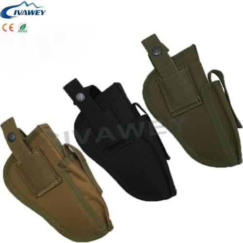 Right Left Interchangeable Tactical Pistol Hand Gun Holster w Magazine Slot Holder Carry Holster