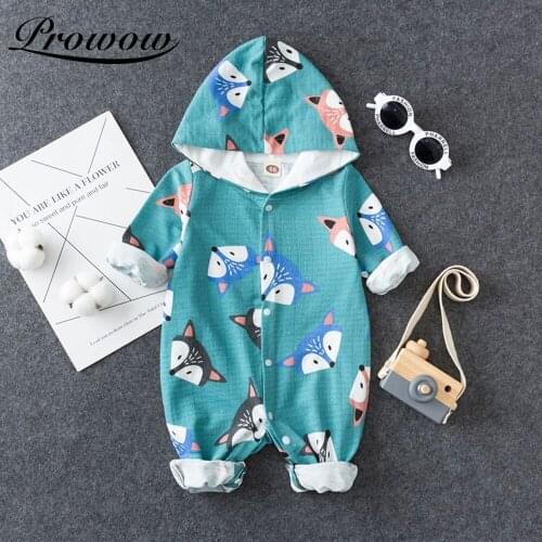 Prowow Cartoon Fox Jumpsuit For Kids Boys Clothing Autumn Winter Babys Rompers Cotton Toddlers Costume Cute Baby Boys Overalls