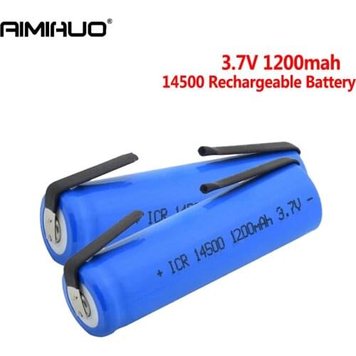 14500 Lithium Battery 3.7V 1200mah Rechargeable Battery with Welding Nickel Sheet 14500 AA for Electric Toothbrush Shave Clipper