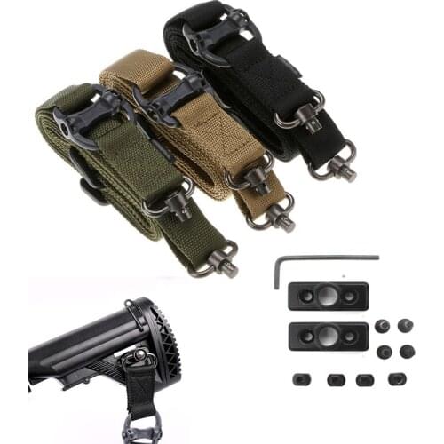 Multi Mission Adjustable 1.25" Two 2 Points Tactical Rifle Gun Sling Quick Detach QD Swivel Mounts Set Hunting Gun Accessories