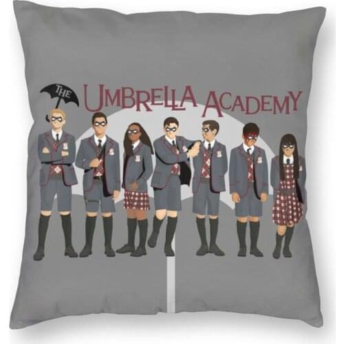 Fashion The Umbrella Academy Group Throw Pillow Cover Home Decorative Square TV Series Cushion Cover 45x45cm for Living Room