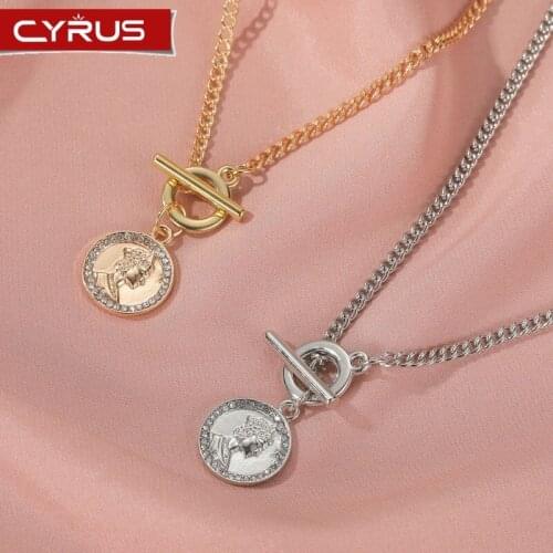 Fashion Stainless Steel Necklace Punk Chain Pendant Vintage Jewelry Accessories Women Party Girl Gift Trendy 2020 Golkd Color