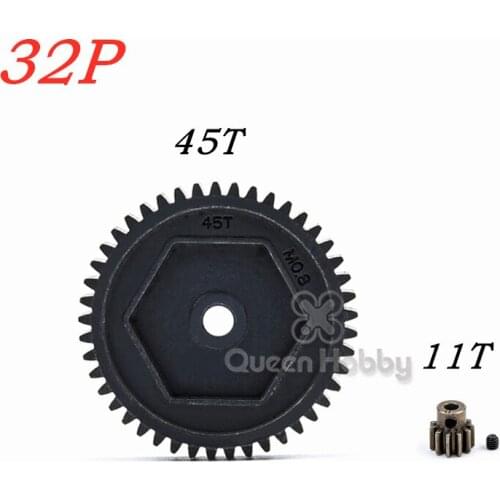 32P 11T 3.175mm & 45T 0.8M Motor Gear Pinion Gear for TRAXXAS 4X4 TRX-4 TRX-6 TRX4 TRX6 #6747 Rustler RC Car Spare Parts