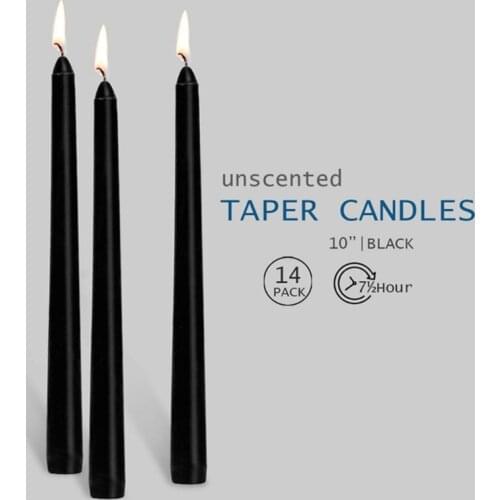 Taper Candles Set of 14 Unscented Dripless Candlesticks 8 Hours Long Burning for E56C