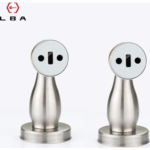 LBA Invisible Door Stop Furniture Silent Wall Suction Stainless Steel Strengthen Magnetic Indoor Door Hits Anti-collision