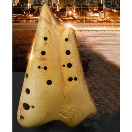 Great sound Smoked burn 16 holes AG flute 2-pipes multichamber Double tube Alto G ocarina Musical Instruments