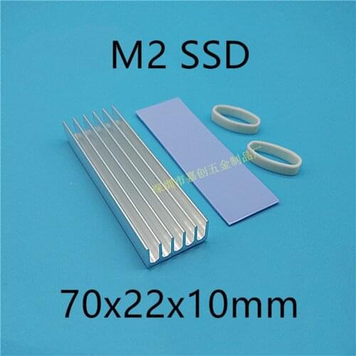 M.2 SSD Hard disk Heat Sink with Thermal pad 70x22x10MM laptop Hard disk ssd aluminum fin
