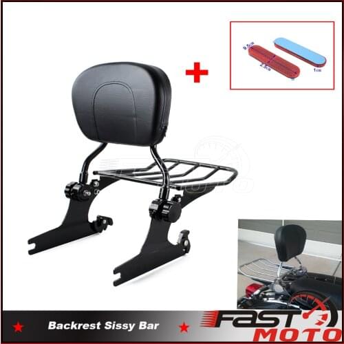 Detachable Sissybar Back Rest Luggage Rack Bracket Kit For Harley Fat Bob FXST FXSTB FXSTS FLSTFSE Motorcycle Backrest Sissy Bar