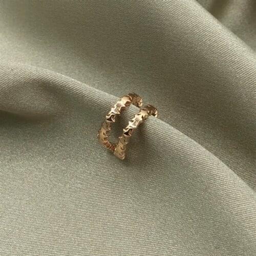 Rose Plated Row Star Cartilage Earrings