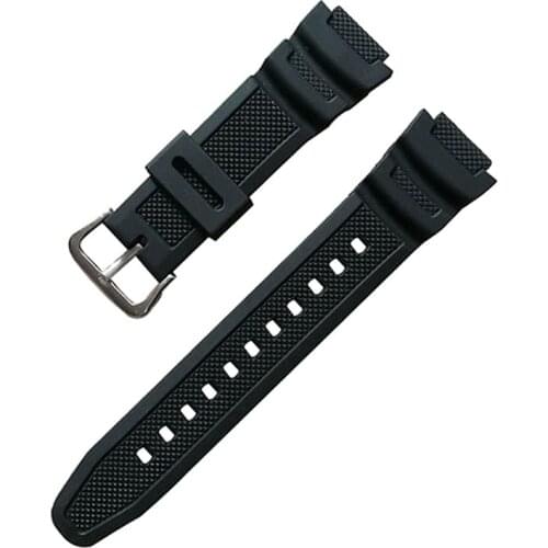 Silicone Watch Strap Stainless Steel Buckle Sport Breathable Wristband for CA-sio W-735H W-800 SGW-300H SGW-400H Watch