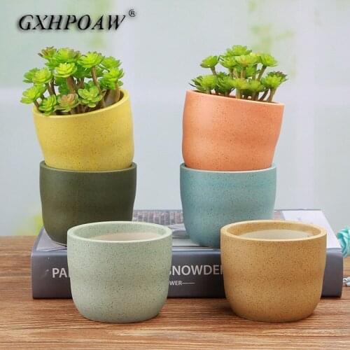 Modern Solid Color Nursery Pots Macaron Desktop Succulents Flower Pot Home Decoration Potted Plants New Simplicity Vase Ornament