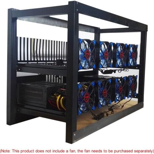 8 GPU Graphics Card Rack Multi-Graphics Dual Power Supply Rack Chassis Metal Fuselage Dual Power Supply Server Rack ATX/MATX