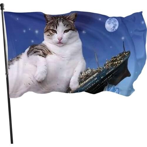 The Titanic Sinking Fat Cats Outdoor Decorative Garden Flag Durable And Fade Resistant Indoor And Outdoor Patio Lawn Garden