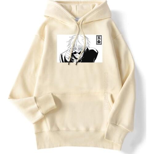 Jujutsu Kaisen Gojou Satoru Anime Hooded Tops Men Hip Hop Sweatshirt Spring Loose Hoodies Men Daily Casual Harajuku Hoody