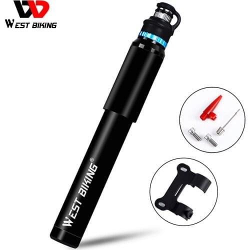 WEST BIKING 150 Psi Bicycle Pump Schrader Presta Valve Mini Hand Pump Tire Inflator Aluminum Alloy Portable Cycling Bike Pump