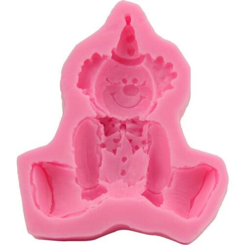Funny clown cake mold DIY silicone fondant baking tool ice tray soap mold