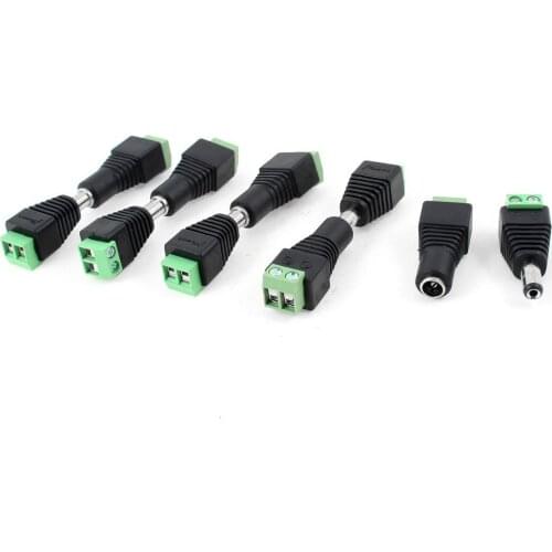 10 Pcs CCTV Cameras 2.1mm x 5.5mm Female Male DC Power Plug Adapter