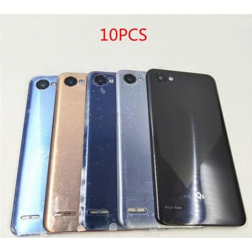 10Pcs/lot New Plastic Battery Cover For LG Q6 Rear Housing Back Case With Camera Lens Q6 Replacement Parts