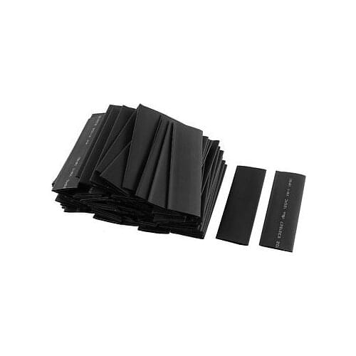 100pcs 16mm Dia Polyolefin 2:1 Heat Shrink Tubing Wire Wrap Sleeve 80mm Black