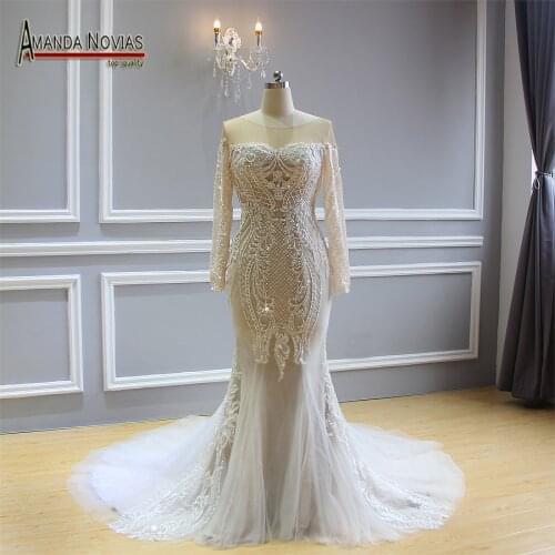 2022 New Design Amanda Novias Mermaid Wedding Dress Real Work Brand New
