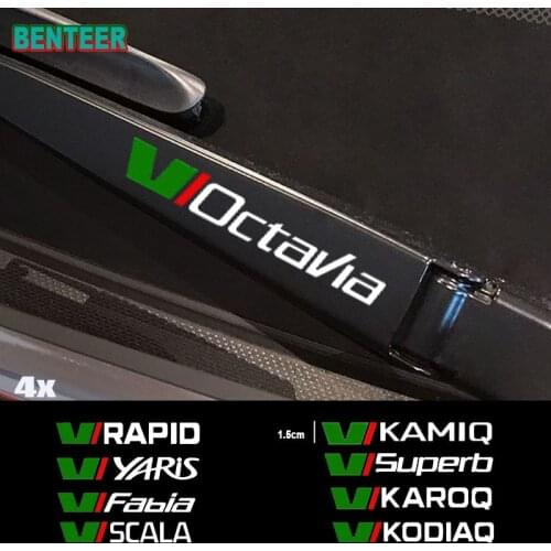 4pcs Reflective Car wiper sticker For Skoda MK2 Kamiq Fabia Rapid Yaris Kodiaq Octavia Superb Scala Karoq Auto Accessories