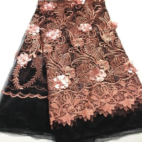 African Laces Fabric with Beads 3d Lace Fabric 2021 High Quality Lace Nigerian French Lace Fabric for Wedding Dress M3269