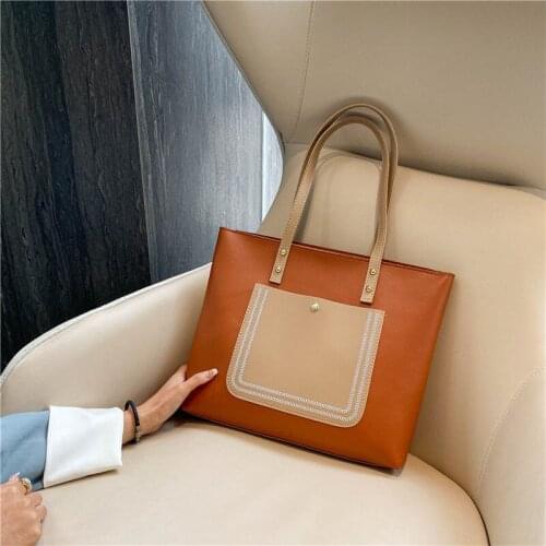 Hot Sale Large Womens Bag Large Capacity Shoulder Bags Ladies Wild Bags Tote Bag High Quality PU Leather Shoulder Bags