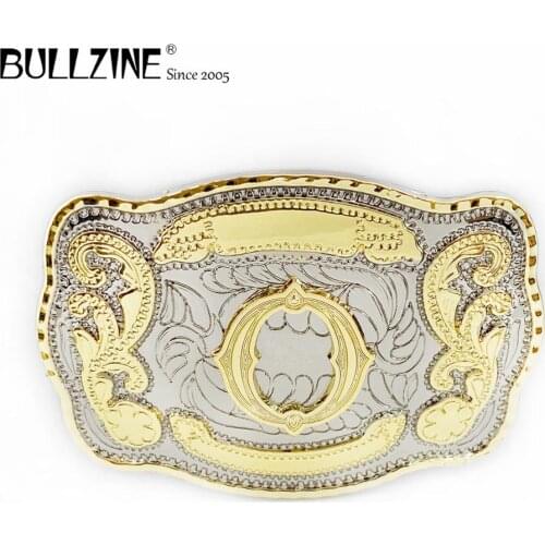 Bullzine zinc alloy 26 letters belt buckle FP-03732-O double color belt buckle LUXURIOUS jeans gift belt buckle drop shipping