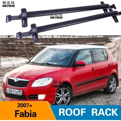 FOR SKODA Fabia hatchback 2007+ 5-DOOR Heavy-duty Bars with Locking Aluminum Alloy with Luggage Box Bike Rack sport Roof Luggage