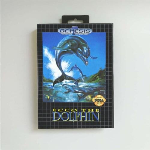 Ecco the Dolphin - USA Cover With Retail Box 16 Bit MD Game Card for Sega Megadrive Genesis Video Game Console