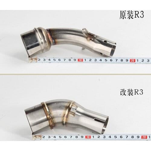 Motorcycle Middle Exhaust pipe For YAMAHA YZF R25 R30 R3 2015 2016 Bike Racing Motorbike Modified Scooter Muffler