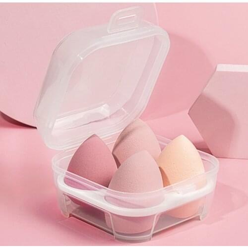 4/8 Grids Makeup Sponge Storage Box Powder Puff Holder Stand Eggs Container Transparent Egg Box Kitchen Fresh-Keeping Organizer