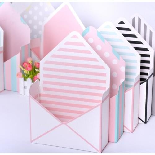 HOT 10PCS 20x7x14.5cm Mini envelope type box creative Korean flower bouquet floral hand-folded gift box flower box Free shipping