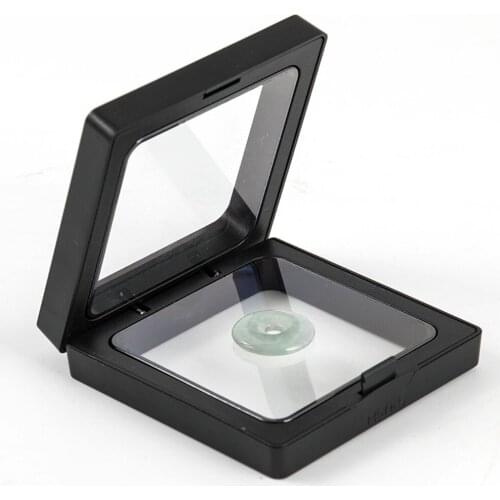 Fashion Cases Displays Square 3D Albums Floating Frame Holder Black White Jewelry Display Show Case Stand Base For Wedding 9*9cm