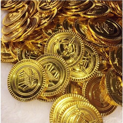 Pirates Treasure Coin 50Pcs Fake Coins Caribbean Captain Party Hobbies Treasure Box Supplies Party Toys Coin 7ZHH204