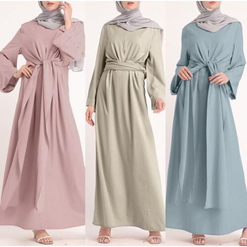 Muslim Dresses Eid Mubarak Kaftan Dubai Abaya Turkey Fashion Hijab Dress Islam Clothing Maxi Sundress for Women Vestidos