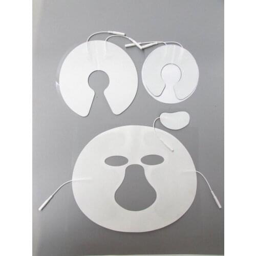 Non-woven Self Adhesive Tens Electrode Pads Face Beauty Breast Pad for Tens Massager Conductive Gel Paste Patch + 2mm Pin Cable