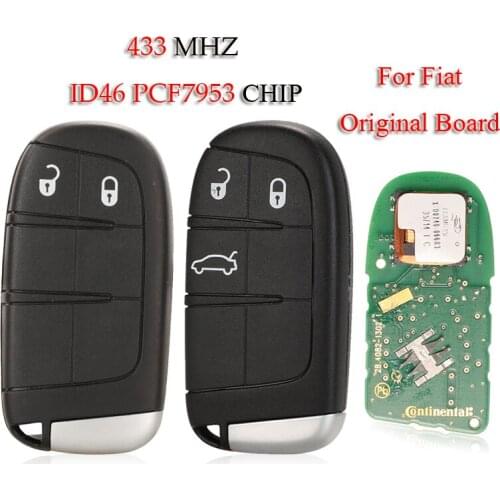 Kutery Original Factory Remote Smart Car Key For Fiat Ottimo 500L 433MHz ID46 PCF7953 Chip 2/3Buttons Genuine Parts