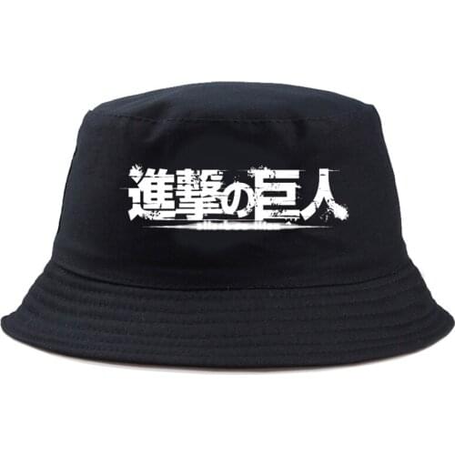 Bucket Hat ATTACK ON TITAN Pattern Anime Hot Print Unisex Panama Cap Fisherman Summer Fashion Cartoon Gorros cotton Visor style