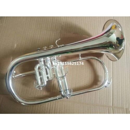 Professional flugelhorns Silver Plated B flat Bb professional trumpet Top brass musical instruments trompete horn shipping