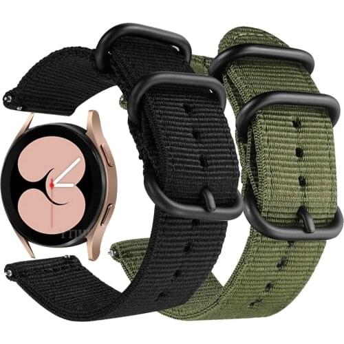 20mm Watchband Strap For Samsung Galaxy Watch 4 44mm 40mm Canvas Nylon Band For Samsung Galaxy Watch 4 Classic 42mm 46mm Correa