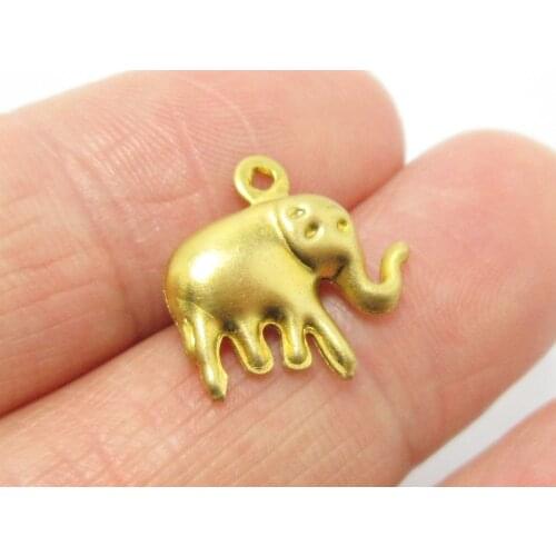 Brass findings Elephant earring charm 15x14.5x4.8mm Solid Raw brass pendant for Jewelry making -20pcs R1340