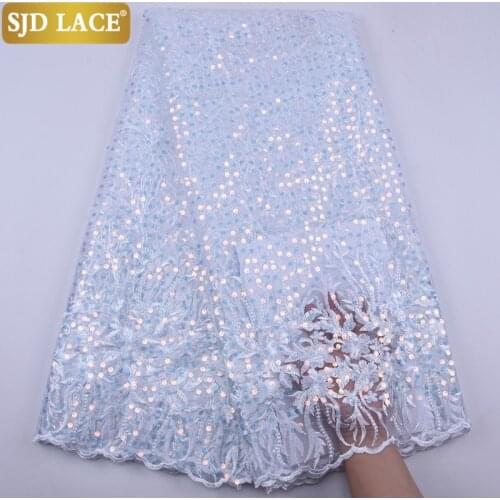 SJD LACE 2020 New Arrivals African Lace Fabric With Sequins French Lace Fabric Cheap Sale For Festivals Materials Sewing A1917
