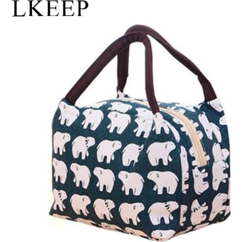 Hot Variety Pattern Lunch Bag Portable Insulated Canvas Iunch Bag Thermal Food Picnic Lunch Bags Box Tote For Women Kids