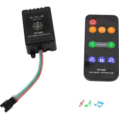 DC 5V-12V Led Music Controller WS2811 WS2812 UCS1903 SM16703 SP106E Led Light Strip Module Audio RGB Controller Magic Led DIY